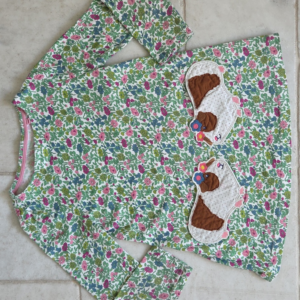 Mini Boden Pink and Green Floral Dress
